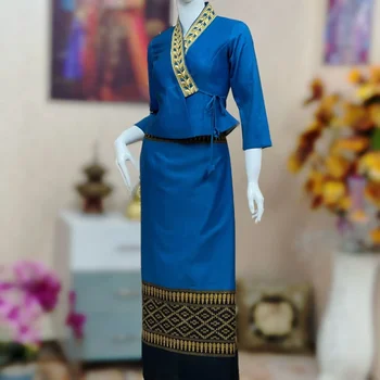 2шт Малайзия Таиланд Мьянма Длинная юбка Юбка-труба Женская одежда Традиционное платье Национальный костюм