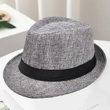 Регулируемая шляпа с ремешком Стильные ковбойские шляпы унисекс для мужчин среднего возраста Женские шляпы с широкими полями и ленточным декором для уличной одежды на открытом воздухе