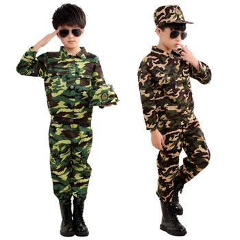 детская армейская военная разведывательная боевая форма Зеленое поле камуфляж Костюмы Пальто Брюки Шапка 100-180 см одежда для спецназа