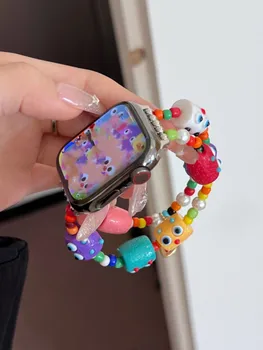 Cute Rainbow Monster Watch Braclet для iwatch 45 мм 49 мм Ultra Watch Band Ремешок на запястье для Apple iWatch series 7 8 9 38 мм 40 мм