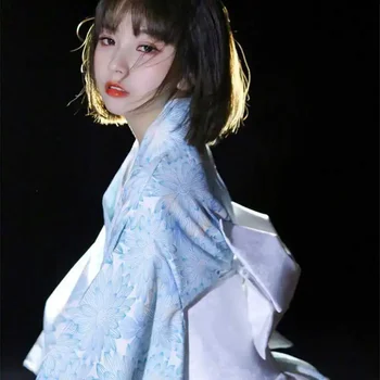 2023 Японский стиль Традиционная бабочка Длинное кимоно Кардиган Женская одежда Kawaii Улучшенный костюм косплея Юката Платья