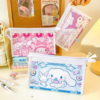 Sanrio Hello Kitty Kuromi My Melody Cinnamoroll Симпатичная мультяшная сумка для карандашей Девочка Школьник Студентка Канцелярская коробка большой емкости
