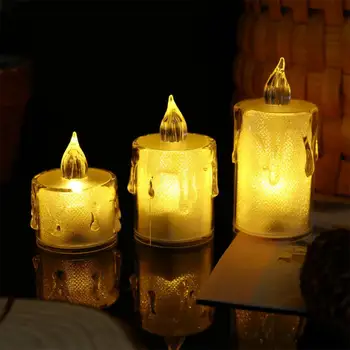 USB Аккумуляторные свечи Светодиодные свечи с мерцающим пламенем и таймером Пульт дистанционного управления для дома Свадьба Хэллоуин Декоративный чайный светильник