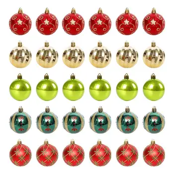  Рождественский набор мячей Mas Tree Mini Shatterproof Multiple Color Hanging Ball 2,4 дюйма Набор шаров для декора вечеринки