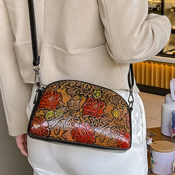 Модная сумка через плечо для женщин Ретро Цветочный узор Портативный ранец Коммутационная сумка Роскошная мать Женская сумка-клатч через плечо