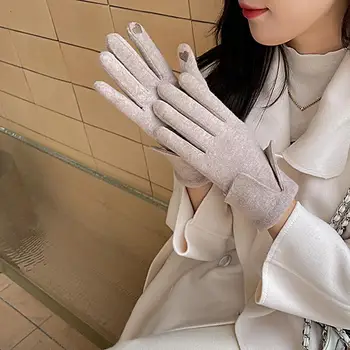 1 пара студенческих перчаток с сенсорным экраном женские перчатки перчатки с рисунком сердца