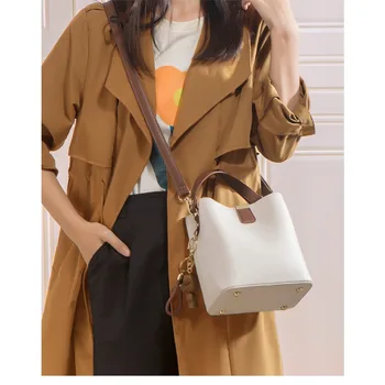 2024 Модный тренд Новая женская сумка-ведро, высококачественная, универсальная сумка через плечо, западная и элегантная ручная сумка через плечо