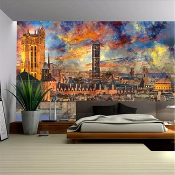 beibehang Пользовательские обои 3d фотообои абстрактные мечты французский париж пейзаж фон стены Papel de Parede 3d обои