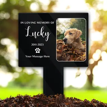 Пользовательские подарки для могилы домашних животных для Memoria Персонализированный Собака Кошка Мемориальный кол Потеря домашних животных Подарок Дань уважения Сувенир Сад Декор