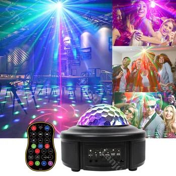 LED Magic Ball Party Strobe Light Indoor Rotating Colorful Laser KTV Jump Di Flash Stage Light Bluetooth Music Проекционные огни