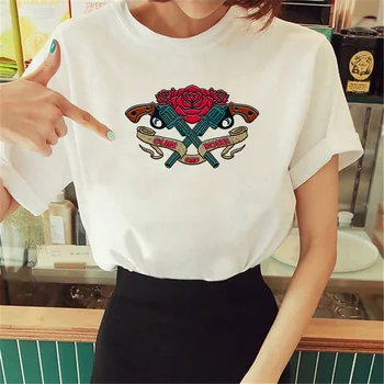 Guns n Roses Tee женская дизайнерская футболка девушка одежда 2000-х