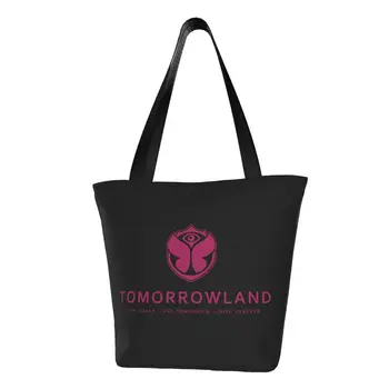 Tomorrowland Сумка для покупок Женская холщовая сумка через плечо Портативная бельгийская электронная танцевальная музыкальная фестиваль Продукты Сумки для покупателей